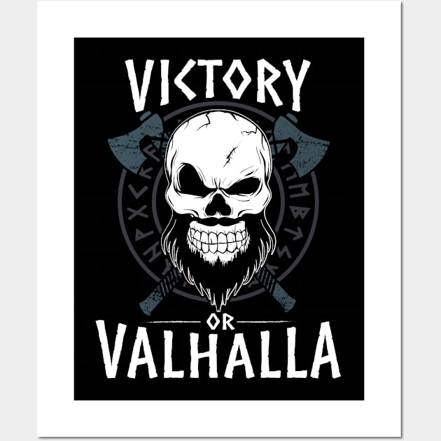 Victory or Valhalla Viking Skull Wall Art by Acroxth